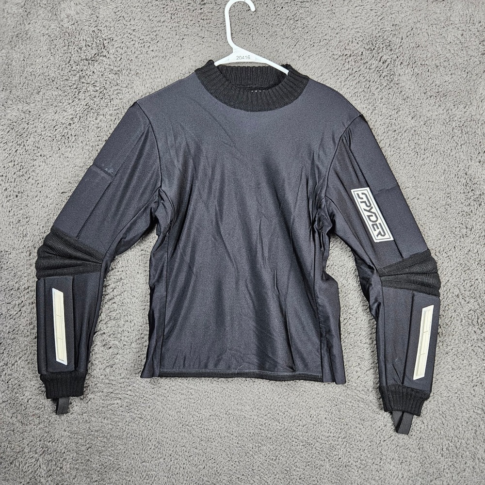 Spyder US Ski Team Padded Race Base Layer Top Black Iridescent Spider Youth 18